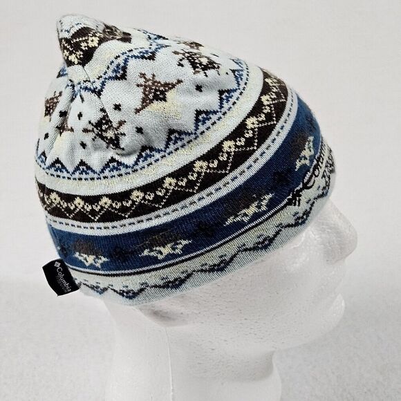 Columbia Skull Cap Knit Winter Hat Fair Isle Ski Snowboard Cold Weather‎ Warm - Picture 4 of 5
